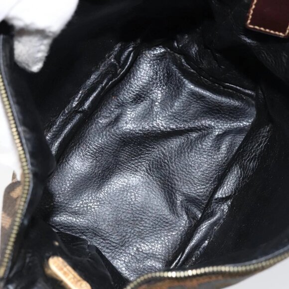FENDI Zucca Canvas Vanity Hand Bag Black Brown Auth 150140 - Picture 12 of 16